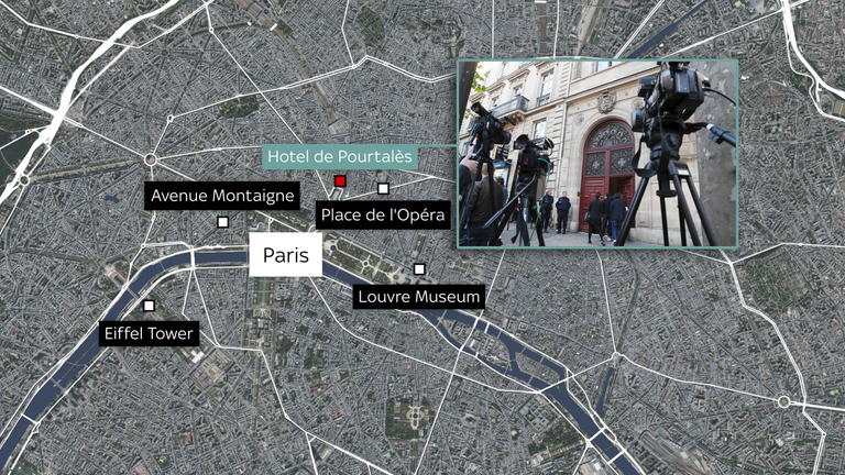 Kardashian was staying at the Hotel de Pourtales