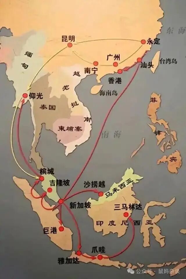 下南洋移民路线