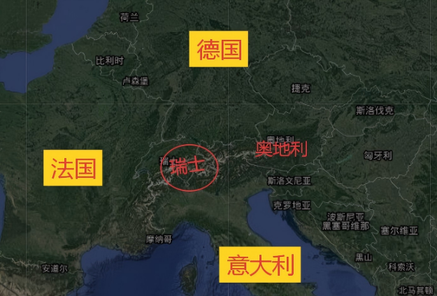 瑞士被德国法国意大利包围(1)