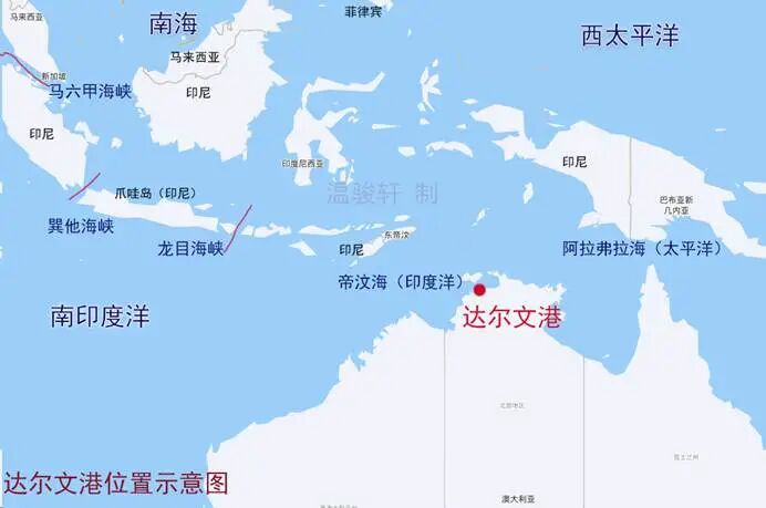 达尔文港位置示意图