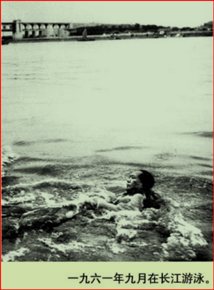 1961年毛主席在长江游泳