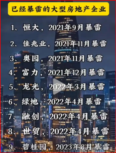 房地产企业集体暴雷